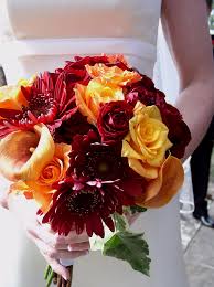 Yellow rose with red daisy wedding bouquets. Autumn Wedding Bouquet Gerbera Daisy Yellow Roses Mango Flickr