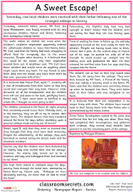 Newspaper vocabulary ks2 match up. Ordering A Newspaper Report Classroom Secrets