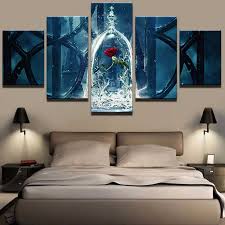 Find new and preloved beauty and the beast items at up to 70% off retail prices. 5 Piece Beauty And The Beast Painting Red Rose Flower Canvas Printed Poster Modern Home Decor Frame Wall Art Living Room Picture Living Room Pictures Flower Canvascanvas Print Poster Aliexpress