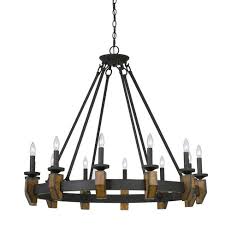 Chandeliers with farmhouse and rustic styles will inspire you! 39 X39 12 Light Metal Wood Cruz Chandelier Dark Bronze Cal Lighting Target
