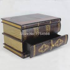 Decorative Book Drawer Escape Room Prop Decorative Storage Boxes Wooden Books Decorative Storage