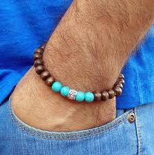 Mens Bracelets Men S Wood Beaded Bracelet With Charm Trendy A Unique Product By Annarin100 On Dawa Pulseras Bonitas Pulseras Masculinas Collar Para Hombres