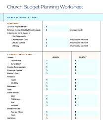 Sample Church Budget Template Budget Template Budgeting Budget Planning Worksheet