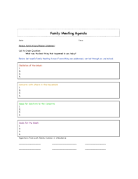 Family meetings give every member a voice. 10 Best Family Meeting Agenda Examples Templates Download Now Examples