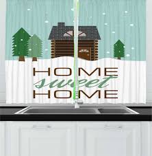 winter theme kitchen curtain set