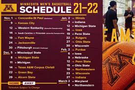 Minnesota Gopher Basketball Tv Schedule Printable
