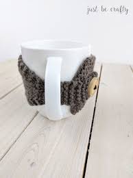 The finished product uses about 10g of double knit. Knitted Coffee Mug Cozy Pattern Free Pattern By Just Be Crafty