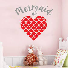 The most common girls room stickers material is vinyl. Mermaid Lovely Cute Cartoon Personalized Wall Stickers Girls Room Stickers Funny Symbol Decorative Vinyl Wall Stickers Decal E 57 61cm Buy Online In Grenada At Grenada Desertcart Com Productid 146551329