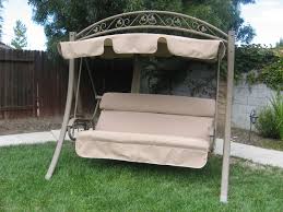 Swingcushioncovers Com Replacement Canopy And Cushion In Mocha Tweed Made In Usa 10 Year Porch Swing Cushions Outdoor Patio Swing Outdoor Swing With Canopy