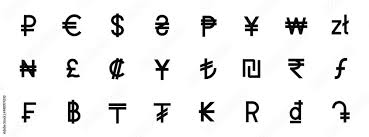 Letters of the japanese alphabet katakana. Currency Signs Of Different Countries Set Of Black Currency Symbols Vector Illustration Stock Vector Adobe Stock