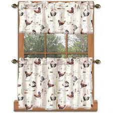 Mfr 51694 3z 11 Style Rooster Farm Add To The Charm Of Your Kitchen Perfect To Provide Privacy In Curtains Farmhouse Style Kitchen Kitchen Curtain Sets