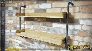 Etagere murale style industriel luxury meuble style marin blanc spot style industriel etagere escaliers industriel escalier style industriel tout en m u00e9tal escalier ext u00e9rieur style. Etagere Murale En Bois Et Metal A Deux Tablettes De Style Industriel 98 Cm