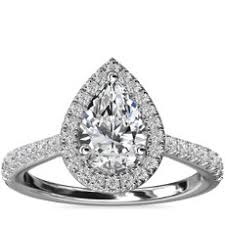 Proposing to the love of your life? Pear Shaped Halo Diamond Engagement Ring In Platinum Blue Nile