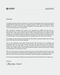 — pitchfork music festival chicago (@pitchforkfest) march 13, 2019. A Letter To Our Fans Ultra Music Festival
