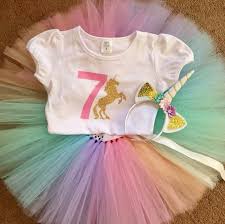 Birthday Outfits For 17 Year Olds 7th Unicorn Birthday Outfit 7th Birthday Tutu Rainbow Etsy Birthday Outfit Unicorn Birthday Outfit Unicorn Birthday