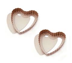 Astra Shop Set Of 2 4 Inch Mini Nonstick Heart Shape Tart Pan Mini Cake Pan Baking Mold Carbon Steel With Removable B Mini Cake Pans Tart Pan Baking Molds