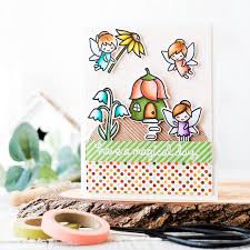Fairy Garden Scene Lime Doodle Design Lawn Fawn Cards Lawn Fawn Stamps Doodle Designs