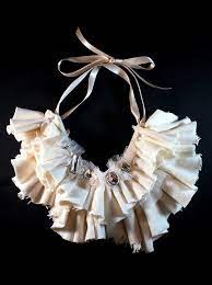 white frill collar ファブリックネックレス 付け襟 チュール生地