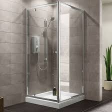 Plumbsure Square Shower Enclosure With Pivot Door W 800mm D 800mm Departments Diy At B Q Square Shower Enclosures Shower Enclosure Sliding Shower Door