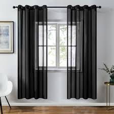 Les rideaux salon sont un détail décoratif très important. Topfinel Rideau Voilage 140x180cm Noir En Chiffon Leger Pour Salon Moderne Chambre 2 Pieces Cdiscount Maison