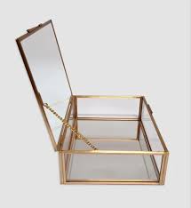 Clear Glass Jewellery Box With Mirror