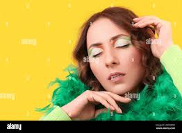 Yellow feather boa hi-res stock photography and images