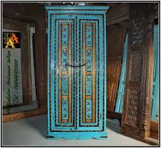 Armoire Bois Massif Manguier Laiton Jn01 La211 Meubles Indiens