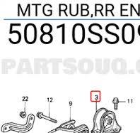 50810SS0980 Honda MTG RUB,RR ENG (A