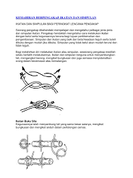 Simpulan dan ikatan buku sila / reef knot kegunaan: Kemahiran Berpengakap Ikatan