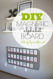 Magnetic Board Diy Using An Oil Drip Pan At Blissfullyeverafter Net Diy Magnet Board Fun Activities For Kids Magnetic Board