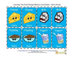 Foods made from milk that have little to no calcium, such as cream cheese, cream, and butter, are not part of the dairy group. Learning The Food Groups Memory Card Game Dairy Group