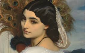 Sir Frederic Leighton. "Pavonia" [:Anna Risi](https://de.wikipedia.org/wiki/Anna_Risi)  (1859) O[il](https://fr.wikipedia.org/wiki/Peinture_%C3%A0_l%27huile)