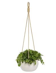 It features a sleek and classic marble pattern that makes it a beautiful piece within your the design may be classic, modern, or contemporary, and this can transform your space into a thing of beauty. Yxmyh Modern White Ceramic Hanging Planter For Indoor Plants Porcelain Hanging Plant Holder 8 Inch Geometric Flower Pot With Polyester Proe Buy Online In Aruba At Aruba Desertcart Com Productid 134403817