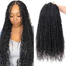 If you have been looking for new hair ideas, you came to although these goddess braids may look casual, they give off an edgy vibe. 6 Packs Goddess Box Braids Crochet Hair With Curly Ends 20 Inch Bohemian Box Braids Knotless Box Braids Synthetic Crochet Hair For Women Amazon Co Uk Beauty