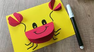 Crabe 3d Papier Activite Manuelle Crabe Bricolage Et Loisirs Creatifs Bricolage Printemps Maternelle