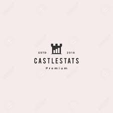 Castle Stats Bar Chart Logo Vector Icon Illustration