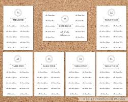 seating chart template classic monogram design diy