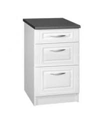 Assemblage / démontage de la façade sans outils. Meuble Cuisine Bas 3 Tiroirs 40cm Blanc Dina