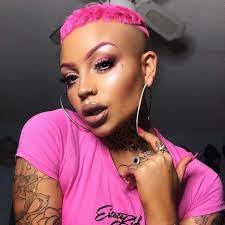 Pin By Carliixx On Hairstyles Black Girl Pink Hair Bald Hair Punk Hair