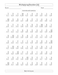 Doubles Math Facts Worksheets The Multiplying Doubles From 1 To 10 With 100 Quest In 2020 Math Fact Worksheets Printable Math Worksheets Free Printable Math Worksheets