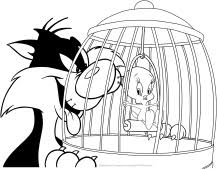 Tweety coloring page from baby looney tunes category. Drawing Sylvester And Tweety Coloring Page