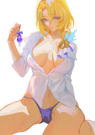 Rule 34 - 1girls Blonde Hair Blue Panties Cocolia Rand Female Female Only  Guiguz Honkai: Star Rail Honkai (series) Solo Unbuttoned Shirt | 9063345