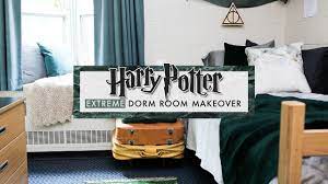 A Harry Potter Dorm Room Youtube Dorm Room Diy Girls Dorm Room Room Makeover