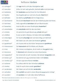 Mai 20./ihr angebot vom 10. Verben Liste Reflexive Verben German Phrases German Grammar German Language