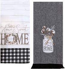 Once gathered, i place the dish towel on top of the pot holder as shown in the picture. Amazon Com Rustic Kitchen Towels