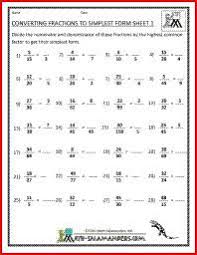 Converting Fractions To Simplest Form Simplifying Fractions Worksheet Simplifying Fractions Fractions Worksheets Fractions