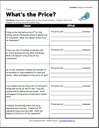 Students Identify The Cause Effect Relationships Between Supply Demand And The Price They Pay In Economics Lessons Social Studies Worksheets Teaching Economics
