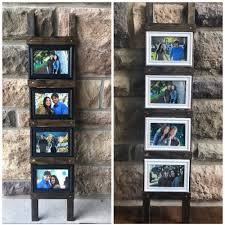 Rustic Photo Frame Ladder 45x7 Or 4x6 Frames Included Photo Etsy Rustic Photo Frames Framed Photo Collage Diy Picture Frames