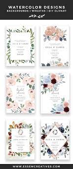 Watercolor Floral Wedding Invitation Designs Watercolor Floral Wedding Invitations Wedding Invitations Rustic Vintage Wedding Invitation Design