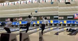 It's right up your alley. Watch Amateur Bowler Launches Ball Into Ceiling Of Kuantan Bowling Alley Flipboard